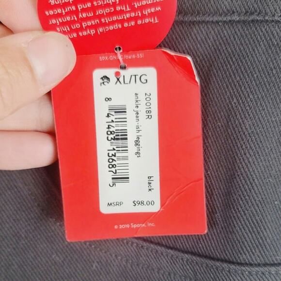 SPANX Jean-ish Ankle Leggings in Black, sz XL - Picture 7 of 16